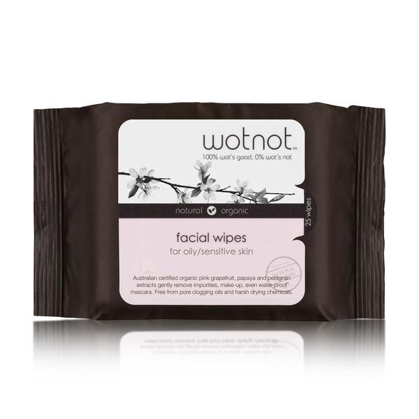Wotnot Natural Face Wipes for Oily and Sensitive Skin 25pk