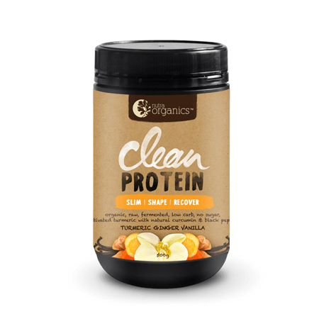 Image showcasing Nutra Organics Clean Protein Turmeric Ginger and Vanilla 500g - Living ...