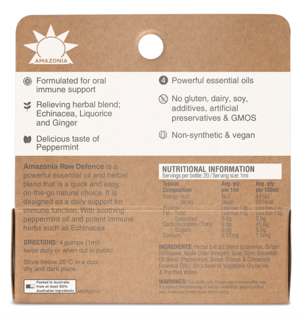 Raw Immune Defence Spray Peppermint Menthol 20ml - Image 3